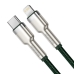 Кабель Type-C/Apple Lightning 1 м Baseus Cafule Series Metal 20 Вт зелений