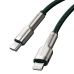 Кабель Type-C/Apple Lightning 1 м Baseus Cafule Series Metal 20 Вт зелений