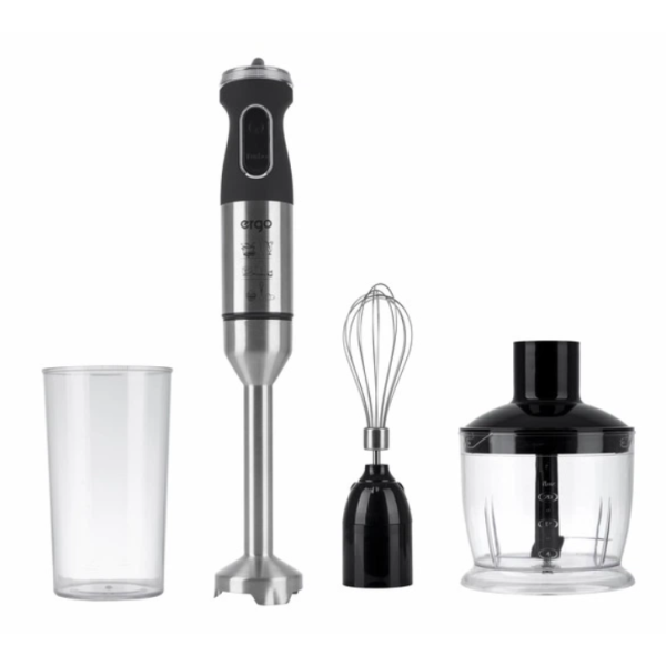 Блендер занурювальний з чашею 4в1 Ergo EHB-7000 1000 Вт 0.5 л сріблястий з чорним