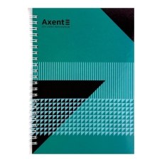 Блокнот А5 клітинка 96 аркушів Axent 8032-17 Абстракція спіраль бірюзовий