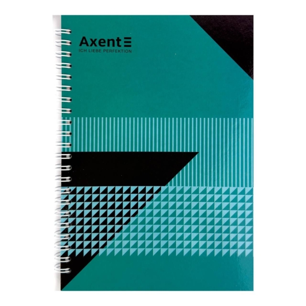 Блокнот А5 клітинка 96 аркушів Axent 8032-17 Абстракція спіраль бірюзовий