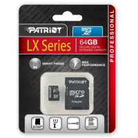 Карта пам'яті microSDXC (UHS-1) Patriot LX Series 64Gb class 10 (adapter SD) new