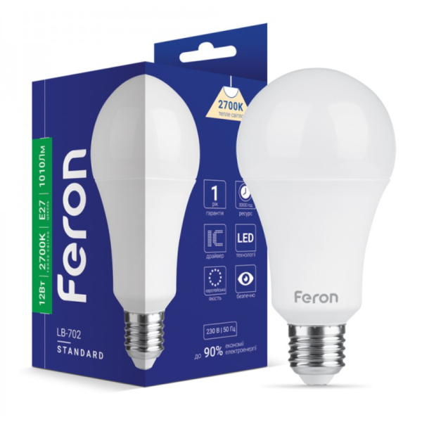 Світлодіодна лампа Feron LB-702 12Вт E27 2700K 1010Lm new Світлодіодна лампа Feron LB-702 12Вт E27 2700K 1010Lm new