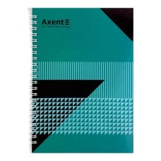 Блокнот А5 клітинка 96 аркушів Axent 8032-17 Абстракція спіраль бірюзовий