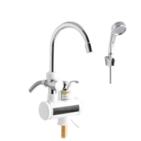 Водонагрівач проточний з душем LED дисплей RX-003-1 нижнє підведення вертикальний 3000 Вт білий