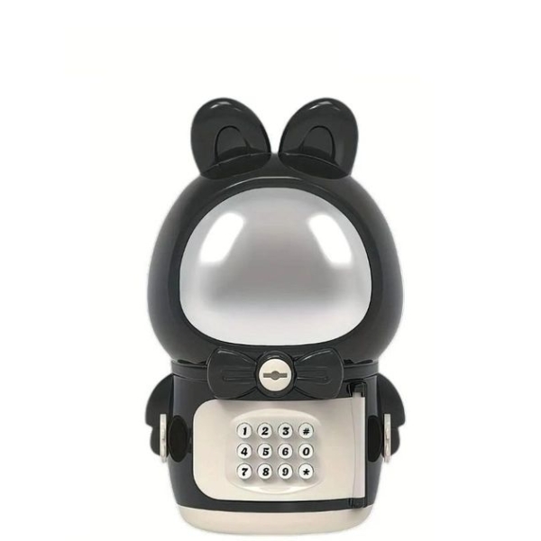 / Скарбничка сейф Зайчик-космонавт SPACE RABBIT PIGGY BANK електронна з кодовим замком Чорний
