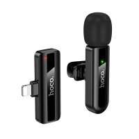 Мікрофон конденсаторний петличний HOCO L20 Fair Apple Lightning для смартфона Bluetooth чорний