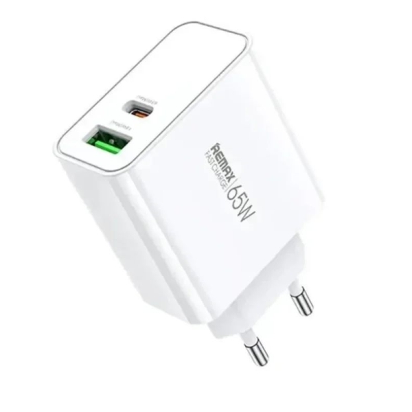 Мережевий зарядний пристрій REMAX Kiddy Series 65W A+C Fast Charger RP-U125 EU-White new