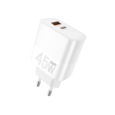 Зарядний блок живлення USB+Type-C WUW C209 45 W 9 V 2 A білий