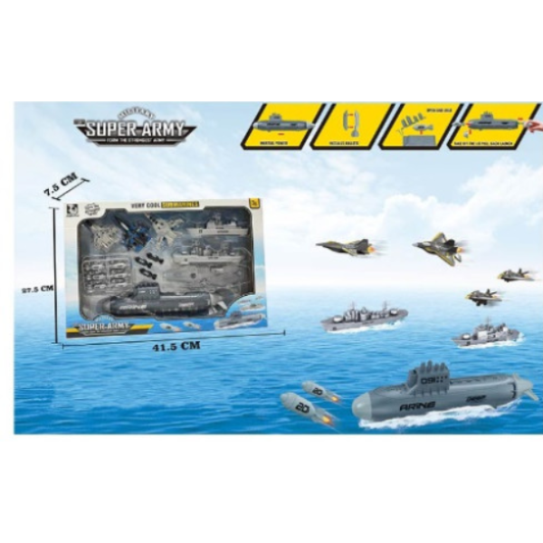 / Набір з транспортом T074A (18шт) морський флот, під,лодка new