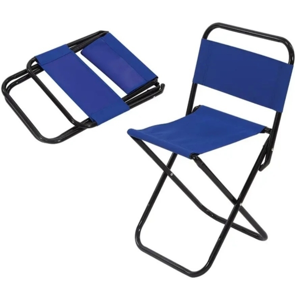 Стілець складаний зі спинкою 32 х 28 х 58 см синій