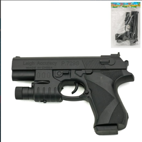 / Пістолет на кульках, 16,5см, лазер, в кульку (729D)