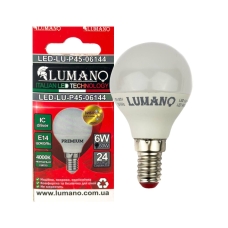 Лампа світлодіодна LED Lumano ДШ Р45 E14 6W 4000K 540Lm 06144 нейтральний білий