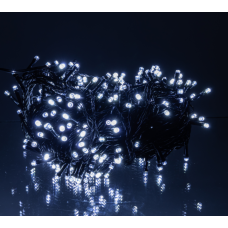 Гірлянда Нитка вулична 300 LED 30 м від мережі чорна нитка, білий new