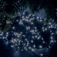 Світлодіодна гірлянда-нитка вулична чорний дріт 300 LED ліхтарики 30 м білий