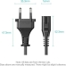 Кабель живлення 2 pin силовий 1.8 м Vention 2-Prong Power Cord C7 Connector EU Plug ZCLBAC чорний