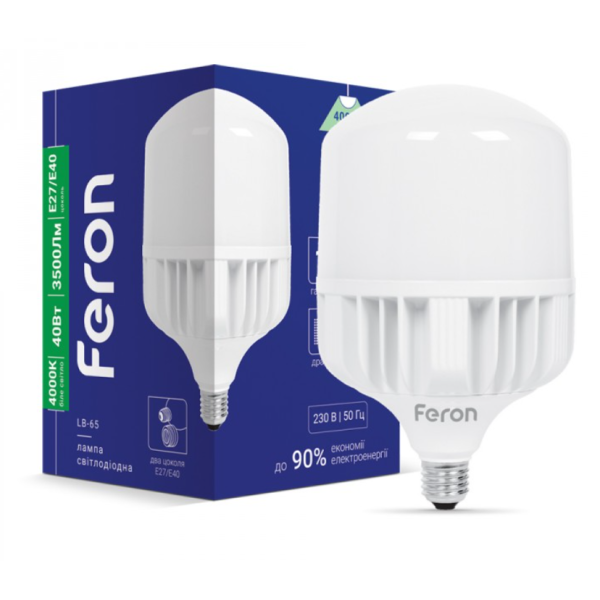 Світлодіодна лампа Feron LB-65 40Вт E27-E40 4000K 3500Lm new Світлодіодна лампа Feron LB-65 40Вт E27-E40 4000K 3500Lm new
