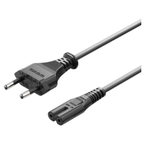 Кабель живлення 2 pin силовий 1.8 м Vention 2-Prong Power Cord C7 Connector EU Plug ZCLBAC чорний