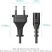 Кабель живлення 2 pin силовий 1.8 м Vention 2-Prong Power Cord C7 Connector EU Plug ZCLBAC чорний