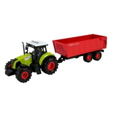 Іграшковий трактор з причепом AP9921 світлові та звукові ефекти 36 см зелений з червоним