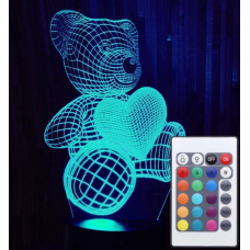 / Нічник-світильник з пультом Акриловий Ведмедик new