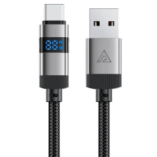 Кабель USB/Type-C 1.2 м ACEFAST C15-04 з дисплеєм 66 Вт 3 А чорний