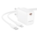 Зарядний пристрій з кабелем Tурe-C/Apple Lightning 1 м BOROFONE ВN28 30 W 2.5 А 12 V білий