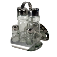 Набір для спецій Empire EM-9595 Нео скло 5 ємностей сріблястий