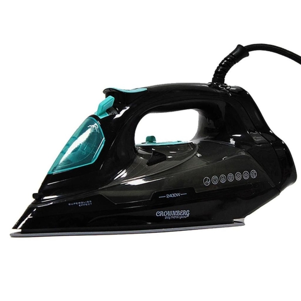 Праска з парою Crownberg CB-7448 керамічне покриття 2400 Вт чорний з блакитним