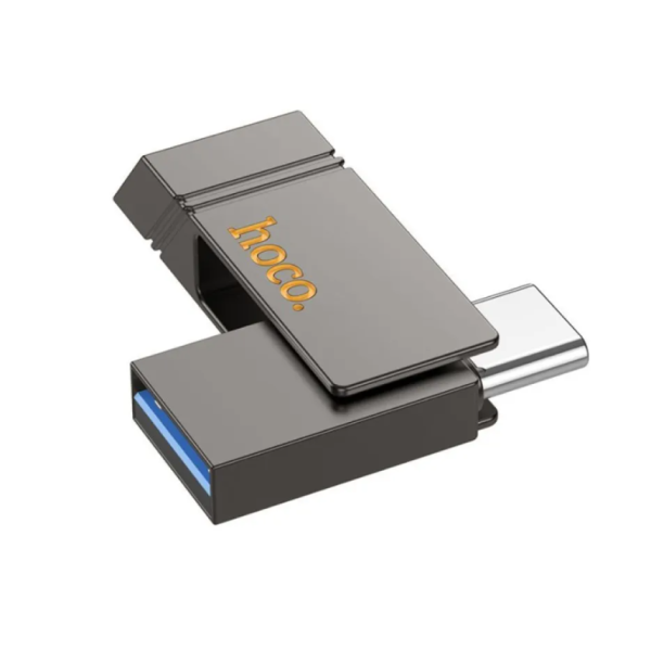 Флеш пам'ять USB 64 GB Hoco UD14 Clever Type-C+USB 3.2 сірий