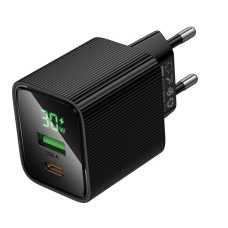 Мережевий зарядний пристрій HOCO CS84A Excellent PD30W+QC3.0 charger with digital display Black new