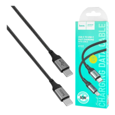 Кабель Type-C/Type-C 1 м Hoco X102 3 А чорний зі сріблястим new