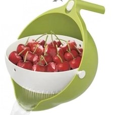 / Дуршлаг Mesh Strainer Drain Basket 2в1, ковш, 24.5х11.5х18см, зелений