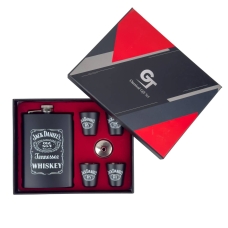 Набір фляга зі стопками 270 мл Jack Daniels GT-22 подарункова упаковка чорний