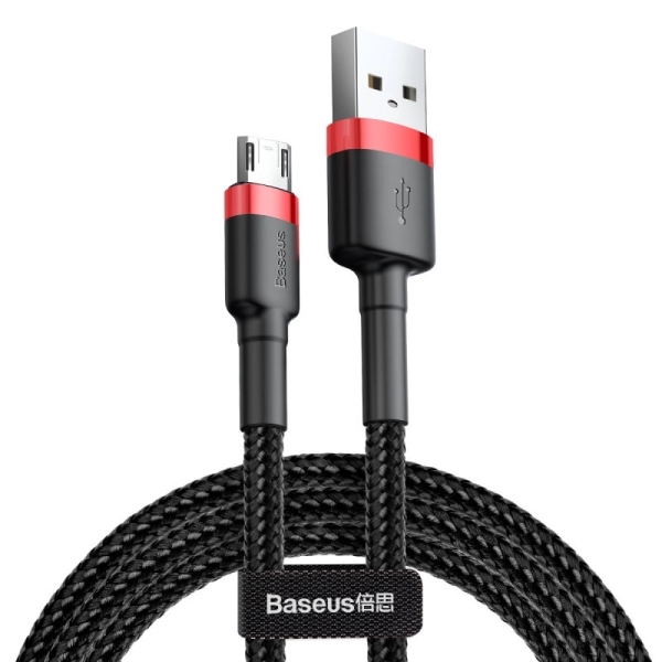 Кабель USB/micro-USB 3 м Baseus Cafule 2 А чорний з червоним