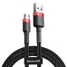 Кабель USB/micro-USB 3 м Baseus Cafule 2 А чорний з червоним