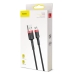 Кабель USB/micro-USB 3 м Baseus Cafule 2 А чорний з червоним