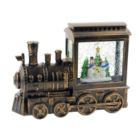 Нічник музичний новорічний LED Паровоз HC-D013 USB від батарейок 24 х 8 х 18 см коричневий