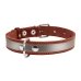 Нашийник для собак М світловідбиваючий Collar 02496 шкіра 25 мм 38-50 см коричневий