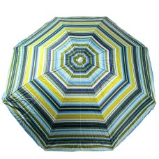 Пляжна садова парасолька 2 м Best-11 Смужки №2 Anti-UV з нахилом синій із зеленим