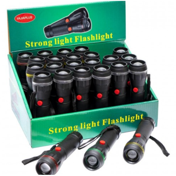 Ліхтар ручний на батарейках 7083 з ремінцем чорний