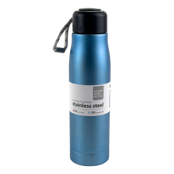 Термос нержавіюча сталь 0.5 л B25-4 з ремінцем блакитний