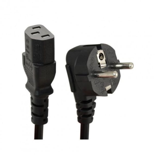 Кабель живлення для ПК силовий 1.5 м кутова вилка 220 В чорний