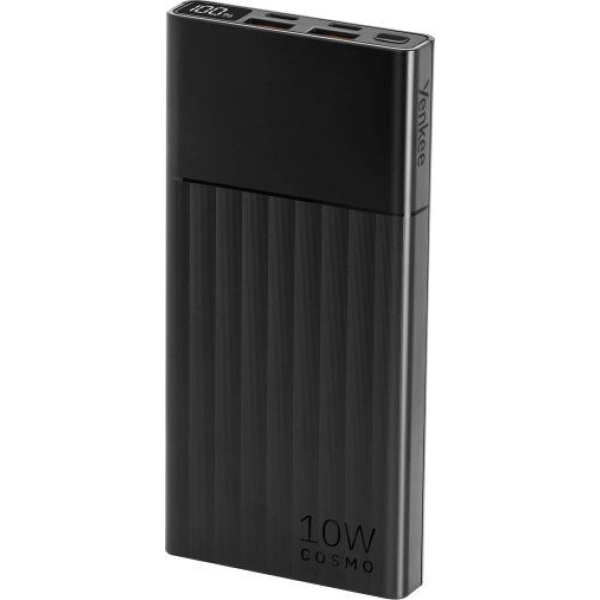 Універсальна мобільна батарея 10000 mAh Yenkee YPB1031 22.5 W повербанк з дисплеєм чорний
