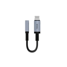 Перехідник Apple Lightning M/3.5 мм AUX F 15 см WiWU Wi-C047L Legend чорний зі сріблястим