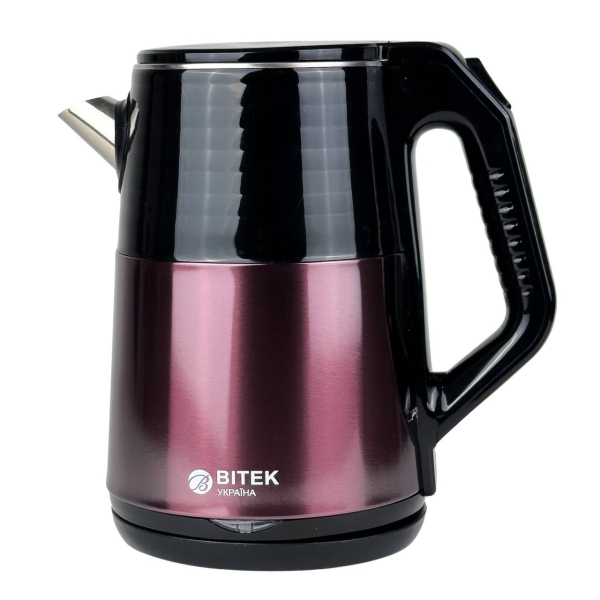 Електрочайник BITEK BT-7819 нержавіюча сталь 2.5 л чорний з рожевим