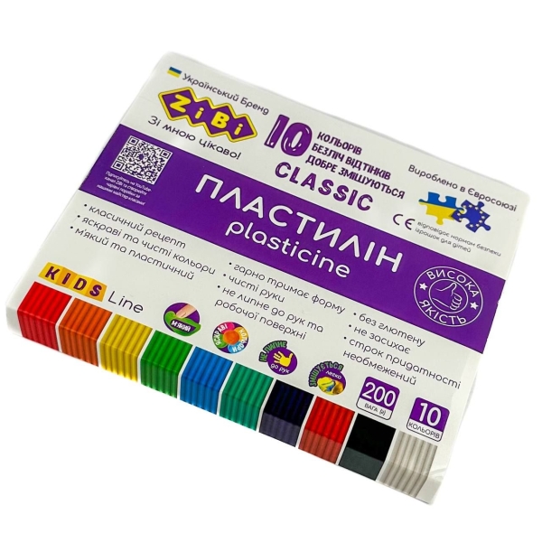 Набір пластиліну 10 кольорів ZiBi ZB6232 мікс
