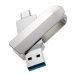 Флеш пам'ять USB 16 GB Hoco UD10 Wise Type-C+USB 3.0 сріблястий