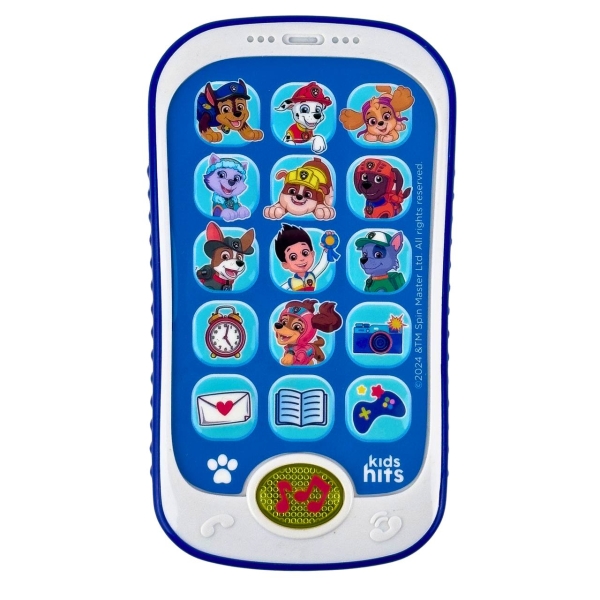 Інтерактивна іграшка телефон Kids Hits KH03-006L Щенячий патруль зі звуковими ефектами 16 см синій з білим
