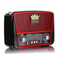 Радіоприймач Golon RX-BT455S MP3 з акумулятором та сонячною батареєю чорний з червоним